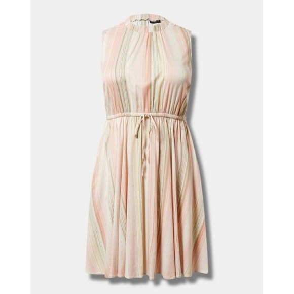 🆕 Striped Mini Stretch Challis Hi-Low Dress 1 1X 14 16 NWT Torrid New! - Picture 5 of 6